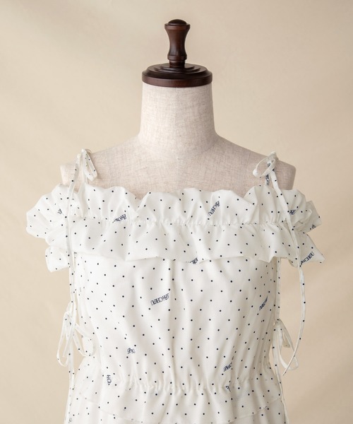 [RONRON] DOT FRILL Onepiece 3色☆韓国人気 RONRON] DOT FRILL Onepiece 3色☆韓国人気 ワンピース