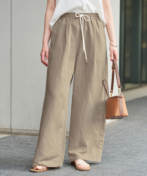 SLOBE IENA リネンりレーヨンイージーパンツ　試着のみタグ付き SLOBE IENA リネンりレーヨンイージーパンツ 試着のみタグ付き