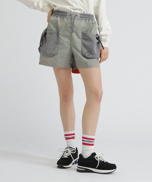 AVIREX（アヴィレックス）の「NYLON COMBI SHORT PANTS/ナイロンコンビショートパンツ（その他パンツ・レディース・グレー/オリーブ/ブラック・M/S）」の17枚目の写真