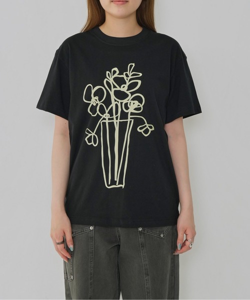 tシャツ 「zozo限定」花瓶 芸術的 上品 フラワー ビックアートアート ユニセックス Tシャツ レディース zozo限定】花瓶 芸術的 上品 フラワー ビックアートアート ユニ