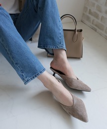 VIVIAN | キラキララメ入りベロアミュールパンプス(サンダル)