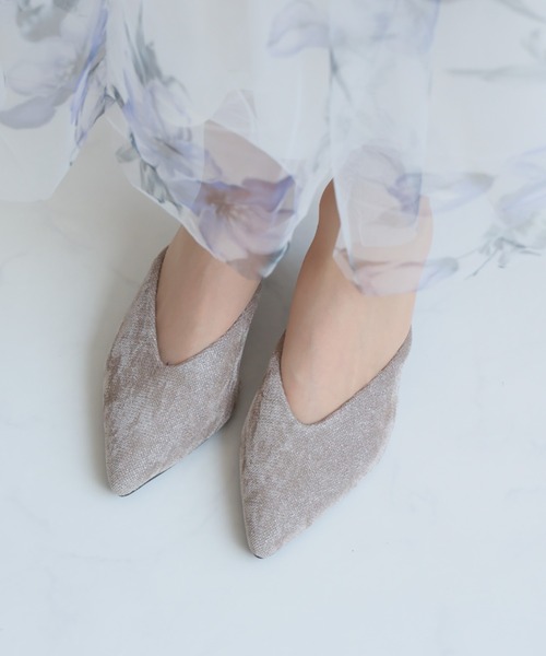 VIVIAN（ヴィヴィアン）の「キラキララメ入りベロアミュールパンプス（サンダル・レディース・ベージュ/ブラック・M/S/LL/L）」の22枚目の写真