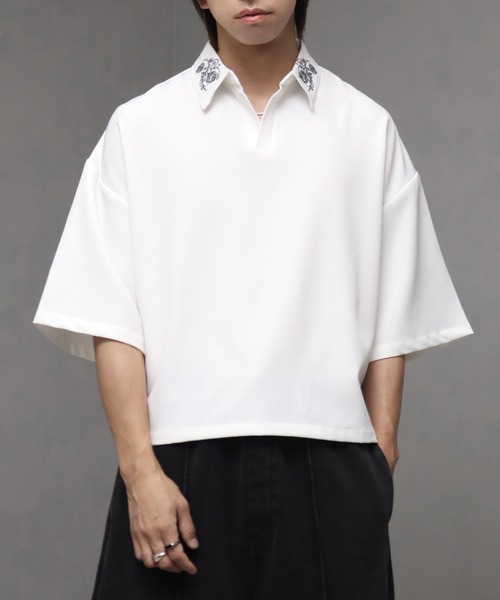 トップス EAPHI EMBROIDERY SHORT SLEEVE SHIRTS EMBROIDERY SHORT SLEEVE SHIRTS