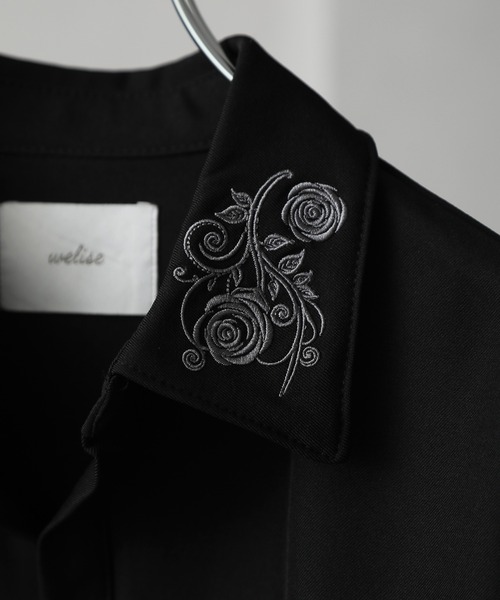 welise（ウェライズ）の「【welise/ウェライズ】Flower "Embroidery"ショートスキッパーシャツ（シャツ/ブラウス・メンズ・ホワイト/ブラック/グレー・S/M/L）」の21枚目の写真