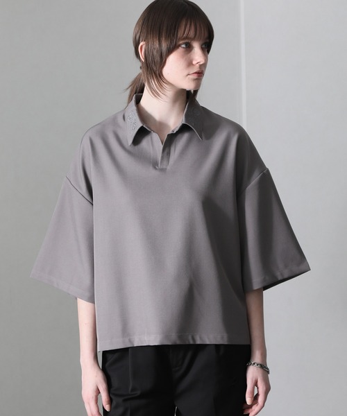 welise（ウェライズ）の「【welise/ウェライズ】Flower "Embroidery"ショートスキッパーシャツ（シャツ/ブラウス・メンズ・ホワイト/ブラック/グレー・S/M/L）」の17枚目の写真