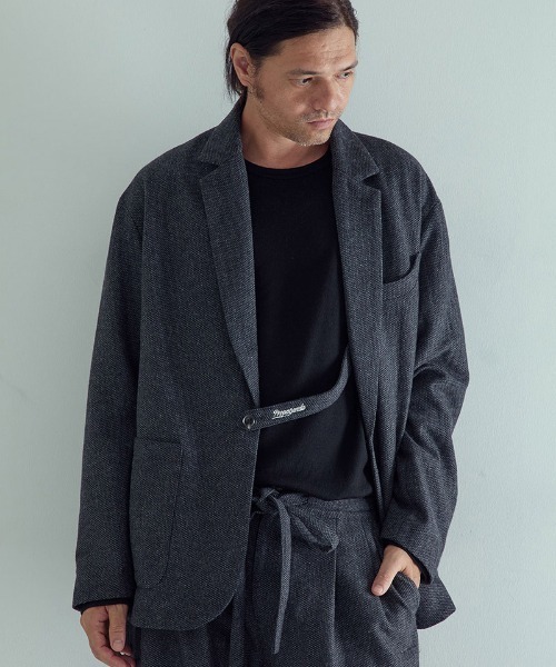 EGO TRIPPING(エゴトリッピング)の「mj10952-EGO×PROPA LOUNGECUT JACKET テーラードジャケット(テーラードジャケット・メンズ・チャコールグレー×ブラック・46/48)」の1枚目の写真