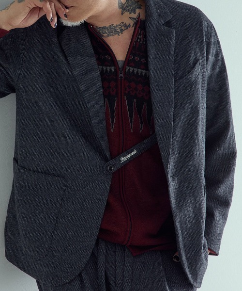 EGO TRIPPING(エゴトリッピング)の「mj10952-EGO×PROPA LOUNGECUT JACKET テーラードジャケット(テーラードジャケット・メンズ・チャコールグレー×ブラック・46/48)」の13枚目の写真