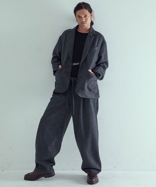 EGO TRIPPING(エゴトリッピング)の「mj10952-EGO×PROPA LOUNGECUT JACKET テーラードジャケット(テーラードジャケット・メンズ・チャコールグレー×ブラック・46/48)」の12枚目の写真