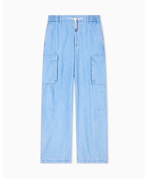 ARMANI EXCHANGE(アルマーニエクスチェンジ)の「【A|X アルマーニ エクスチェンジ】ヘリンボーンデニム カーゴパンツ(カーゴパンツ・メンズ・ライトブルー・28inch/29inch/30inch/32inch/33inch/34inch/36inch/31inch)」の2枚目の写真