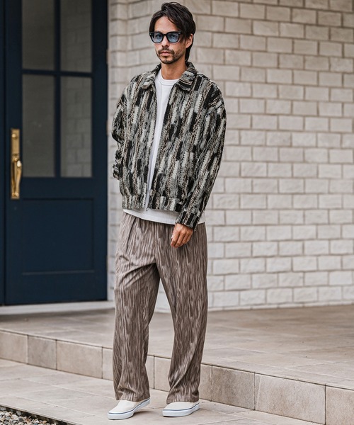 CAMBIO(カンビオ)の「mj10923-Stripe Mix Knit Zip Up Blouson ジップアップブルゾン(ブルゾン・メンズ・ブラック/ブルー・M/L)」の19枚目の写真