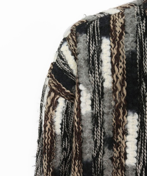 CAMBIO(カンビオ)の「mj10923-Stripe Mix Knit Zip Up Blouson ジップアップブルゾン(ブルゾン・メンズ・ブラック/ブルー・M/L)」の5枚目の写真
