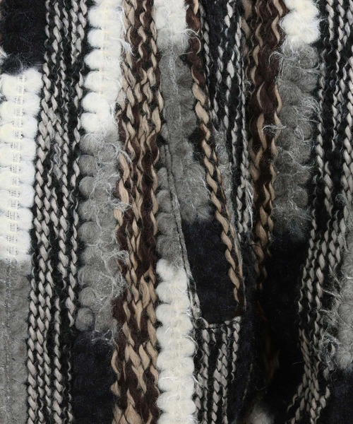 CAMBIO(カンビオ)の「mj10923-Stripe Mix Knit Zip Up Blouson ジップアップブルゾン(ブルゾン・メンズ・ブラック/ブルー・M/L)」の4枚目の写真