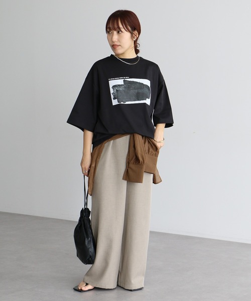 CRAFT STANDARD BOUTIQUE（クラフトスタンダードブティック）の「接触冷感/UVカット/吸水速乾 ハニカムメッシュフォトTEE 3【ユニセックス】（Tシャツ/カットソー・レディース・ブラック/オフホワイト・S/M/L）」の4枚目の写真