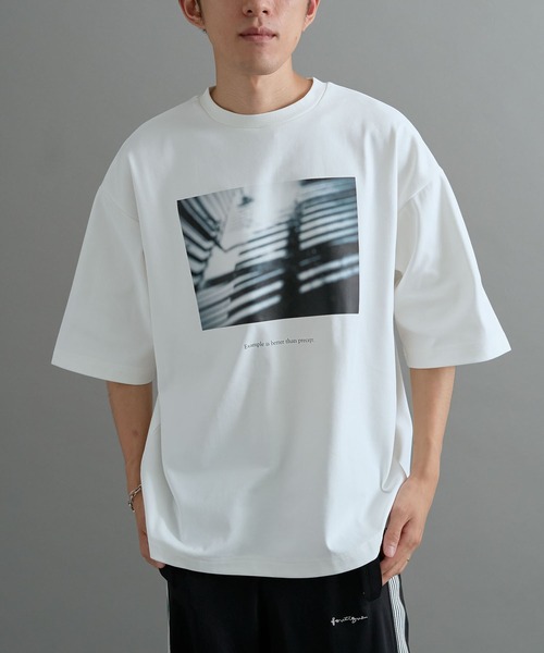 CRAFT STANDARD BOUTIQUE（クラフトスタンダードブティック）の「接触冷感/UVカット/吸水速乾 ハニカムメッシュフォトTEE 3【ユニセックス】（Tシャツ/カットソー・レディース・ブラック/オフホワイト・S/M/L）」の17枚目の写真