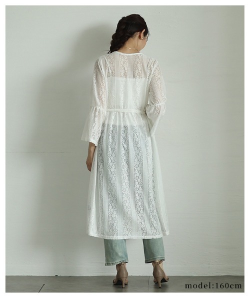 Sawa a la mode（サワアラモード）の「花レースフレアスリーブワンピース（ワンピース・レディース・ブラック/ホワイト・FREE）」の18枚目の写真