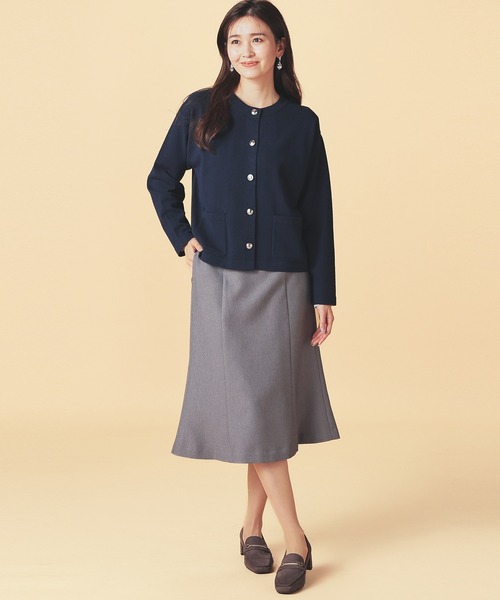 GLACIER lusso(グラシアルッソ)の「【Livaeco】金釦付クルーカーデ(カーディガン/ボレロ・レディース・レッド/ネイビー/モカ/杢グレー・S/M/LL/L)」の6枚目の写真