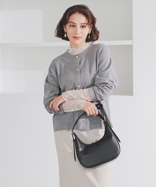 GLACIER lusso(グラシアルッソ)の「【Livaeco】金釦付クルーカーデ(カーディガン/ボレロ・レディース・レッド/ネイビー/モカ/杢グレー・S/M/LL/L)」の20枚目の写真