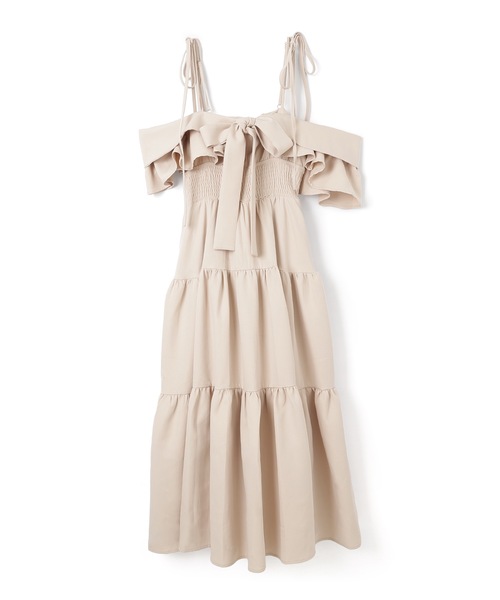 M DOLLY(エムドリー)の「*M DOLLY original* ribbon nuance tiered dress/リボンニュアンスティアードドレス(ワンピース・レディース・ブラック/ベージュ・FREE)」の19枚目の写真
