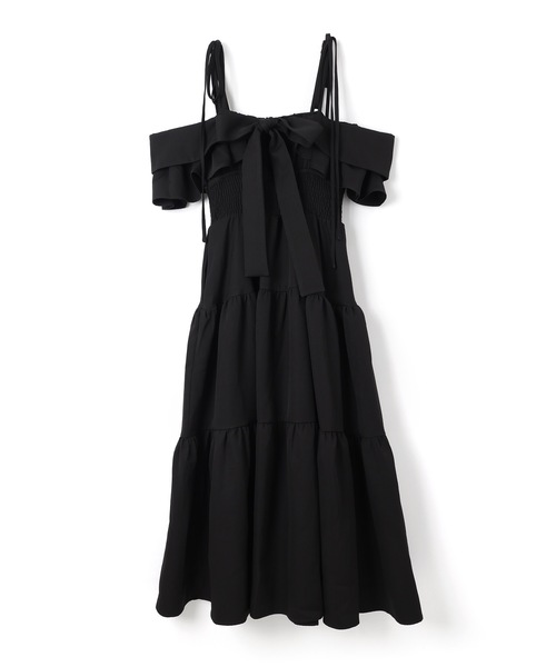M DOLLY(エムドリー)の「*M DOLLY original* ribbon nuance tiered dress/リボンニュアンスティアードドレス(ワンピース・レディース・ブラック/ベージュ・FREE)」の20枚目の写真