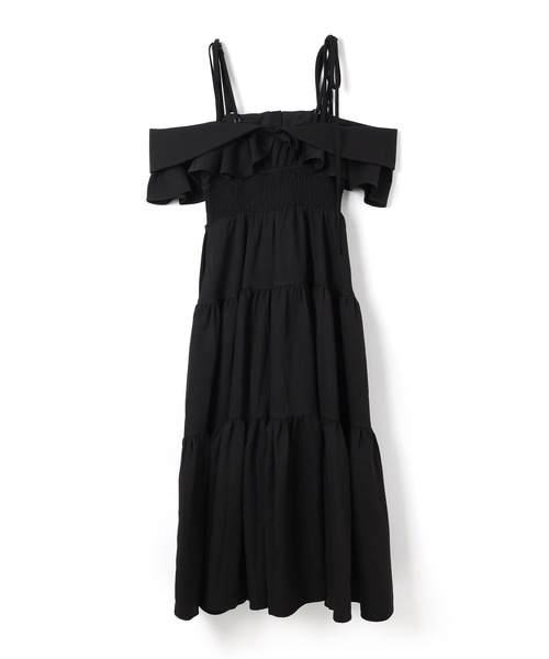 M DOLLY(エムドリー)の「*M DOLLY original* ribbon nuance tiered dress/リボンニュアンスティアードドレス(ワンピース・レディース・ブラック/ベージュ・FREE)」の22枚目の写真