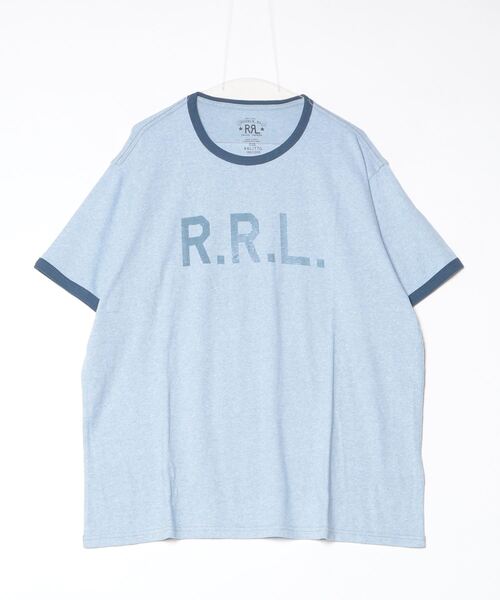 RRL（ダブル アール エル）の「ロゴ ジャージー リンガー Tシャツ（Tシャツ/カットソー・メンズ・ブルー・XXL/S/M/L）」の3枚目の写真