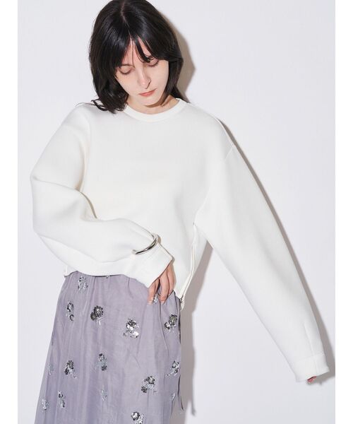 ELENDEEK(エレンディーク)の「タックヘムクロップドカットソー(スウェット・レディース・ブラック/ブラウン/グレー/オフホワイト・FREE)」の7枚目の写真