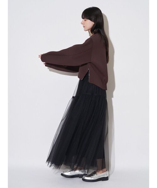 ELENDEEK(エレンディーク)の「タックヘムクロップドカットソー(スウェット・レディース・ブラック/ブラウン/グレー/オフホワイト・FREE)」の15枚目の写真