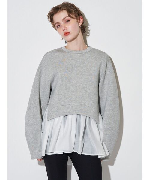 ELENDEEK(エレンディーク)の「タックヘムクロップドカットソー(スウェット・レディース・ブラック/ブラウン/グレー/オフホワイト・FREE)」の16枚目の写真