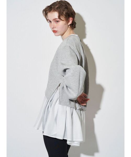 ELENDEEK(エレンディーク)の「タックヘムクロップドカットソー(スウェット・レディース・ブラック/ブラウン/グレー/オフホワイト・FREE)」の17枚目の写真