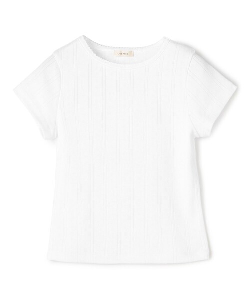 DES PRES（デ・プレ）の「アイレットジャージー ミニTシャツ（Tシャツ/カットソー・レディース・ホワイト/ブラック/レッド・FREE）」の2枚目の写真