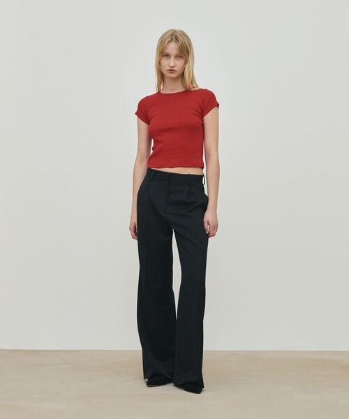 DES PRES（デ・プレ）の「アイレットジャージー ミニTシャツ（Tシャツ/カットソー・レディース・ホワイト/ブラック/レッド・FREE）」の4枚目の写真