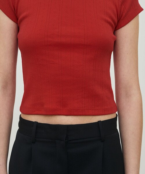 DES PRES（デ・プレ）の「アイレットジャージー ミニTシャツ（Tシャツ/カットソー・レディース・ホワイト/ブラック/レッド・FREE）」の10枚目の写真