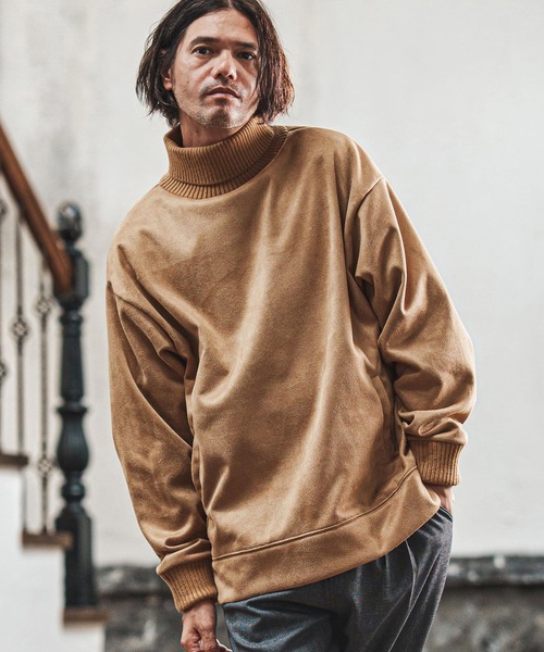 msw1734- 裏フリーススウェードポンチリブタートルネック（スウェット