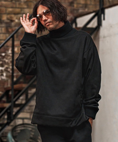 msw1734- 裏フリーススウェードポンチリブタートルネック（スウェット