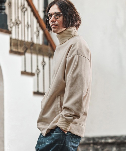 msw1734- 裏フリーススウェードポンチリブタートルネック（スウェット