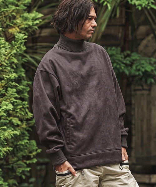 msw1734- 裏フリーススウェードポンチリブタートルネック（スウェット
