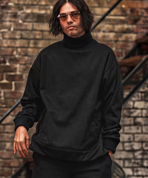 msw1734- 裏フリーススウェードポンチリブタートルネック（スウェット