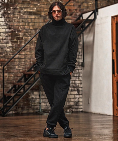 msw1734- 裏フリーススウェードポンチリブタートルネック（スウェット