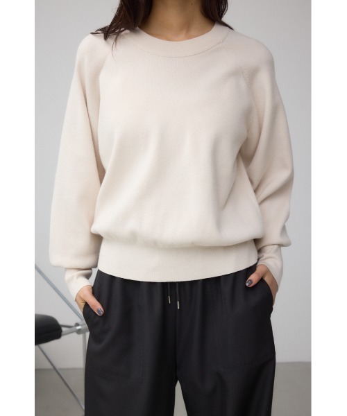 AZUL by moussy（アズールバイマウジー）の「ボリュームスリーブニット（ニット/セーター・レディース・アイボリー/ブラック/ダークグリーン/バーガンディー・FREE）」の5枚目の写真
