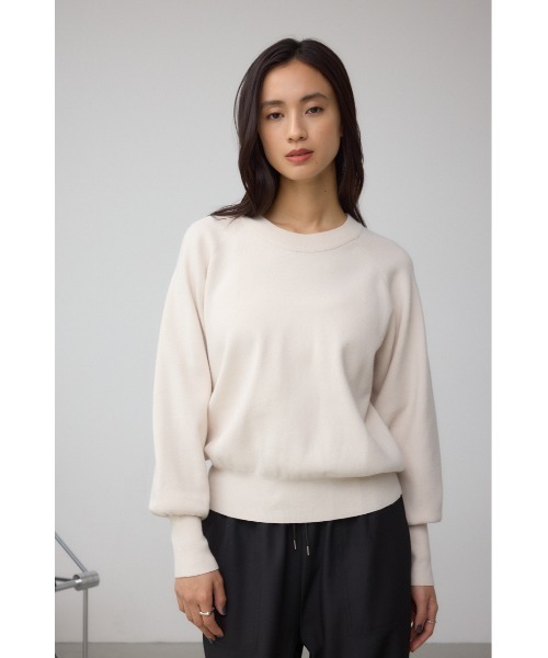 AZUL by moussy（アズールバイマウジー）の「ボリュームスリーブニット（ニット/セーター・レディース・アイボリー/ブラック/ダークグリーン/バーガンディー・FREE）」の7枚目の写真
