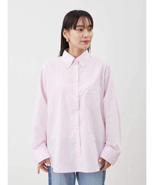 未使用級✨定価47,300円✨トーガプルラ スタッズシャツ プルオーバー ピンク KAMIYA - オーバーサイズ オックスフォードシャツ - Oversized Oxford