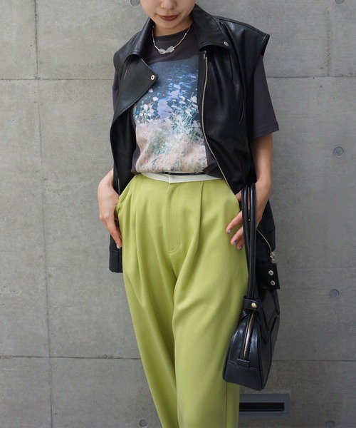パンツ AMERI scp セール】PIN TUCK SYNTHETIC LEATHER PANTS（その他パンツ