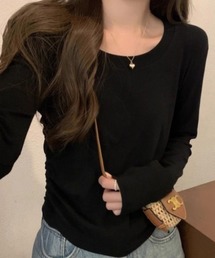 SHEPP（シープ）の「サイド シャーリング ウエストシェイプロンT スタイルアップ スリムフィット（Tシャツ/カットソー）」