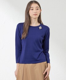 シルクコットンプルオーバーニット