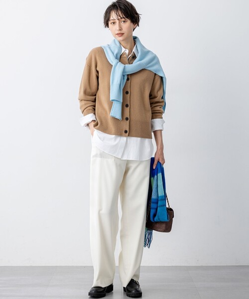 23区（ニジュウサンク）の「ピュアカシミヤ クルーネック カーディガン（カーディガン/ボレロ・レディース・オレンジ系/ライトグレー系/イエロー系/ブルー系/ベージュ系/スカイブルー系/黄土色系・40/38）」の10枚目の写真