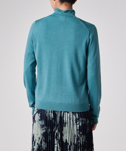 Paul Smith(ポールスミス)の「ウィメンズ ドレープウール ストライプ カーディガン / 255220 532N(カーディガン/ボレロ・レディース・グレイッシュブルー/ブラック・MEDIUM)」の9枚目の写真