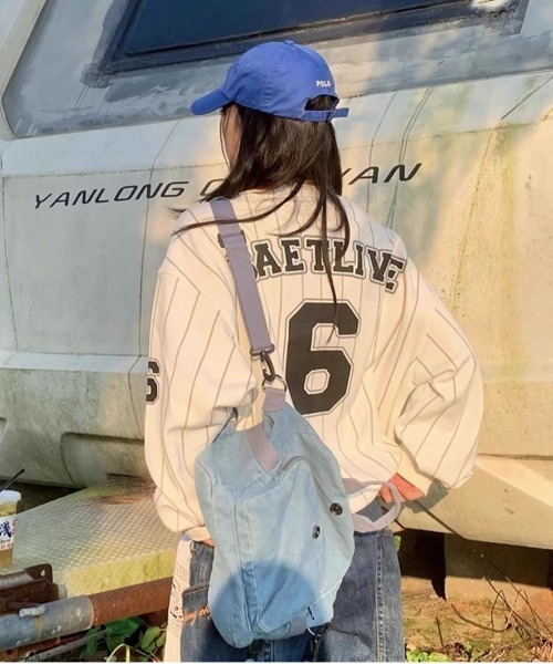 WEGO（ウィゴー）の「WEGO/ゲームストライプロンTスウェット（スウェット・レディース・ホワイト/ピンク・MEDIUM/LARGE）」の8枚目の写真