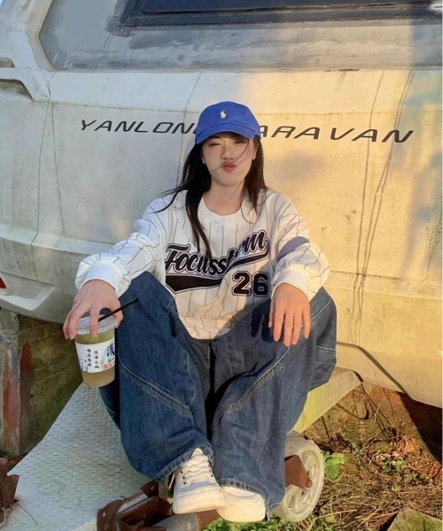 WEGO（ウィゴー）の「WEGO/ゲームストライプロンTスウェット（スウェット・レディース・ホワイト/ピンク・MEDIUM/LARGE）」の7枚目の写真