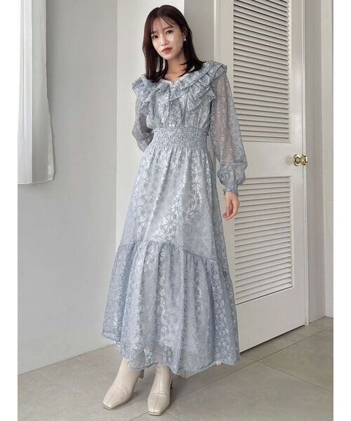 dazzlin(ダズリン)の「バックリボンレースフリルワンピース(ワンピース・レディース・ブルー/オフホワイト/グリーン・MEDIUM/SMALL)」の9枚目の写真