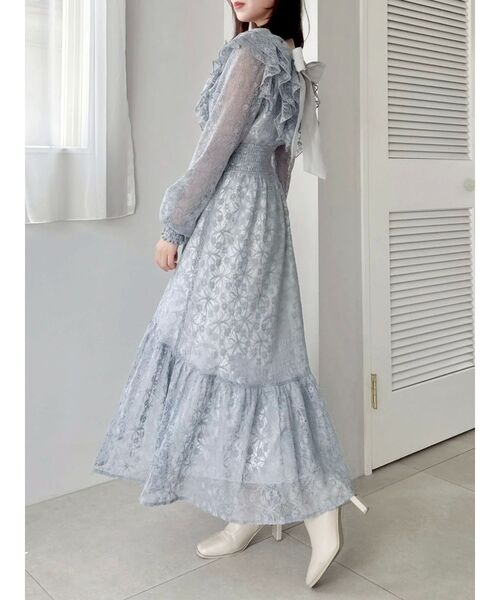 dazzlin(ダズリン)の「バックリボンレースフリルワンピース(ワンピース・レディース・ブルー/オフホワイト/グリーン・MEDIUM/SMALL)」の11枚目の写真